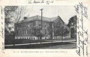 c1906 Printed Postcard; New High School, Le Mars IA Plymouth County Posted