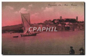 Postcard Old fishing boat Crepuscule Cannes Cote d & # 39aazur