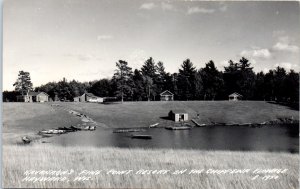 1950s Kavanaugh's Pine Point Resort Hayward Wisconsin Real Photo Postcard E-1950
