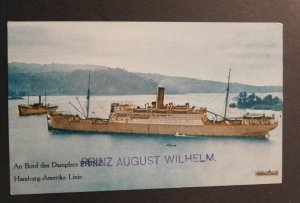 Mint Ship Postcard Prinz August Wilhelm Hamburg-Amerika Linie