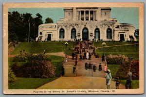 Postcard Montreal Quebec c1945 Pilgrims to the Shrine St. Josephs Oratory A