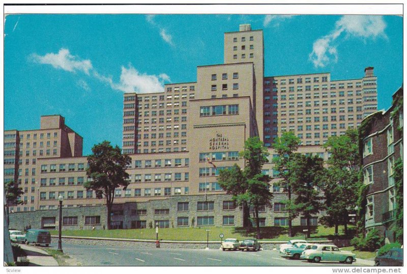 Street View, Exterior of the Beautiful Montreal General Hospital, Montreal, Q...