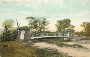 c1907 Postcard; Trenton NJ Suspension Bridge, River Drive, Unposted