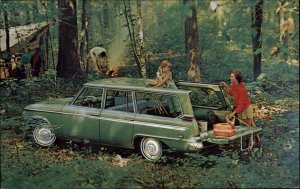 Studebaker Station Wagon Camping Ad Advertising Vintage Postcard