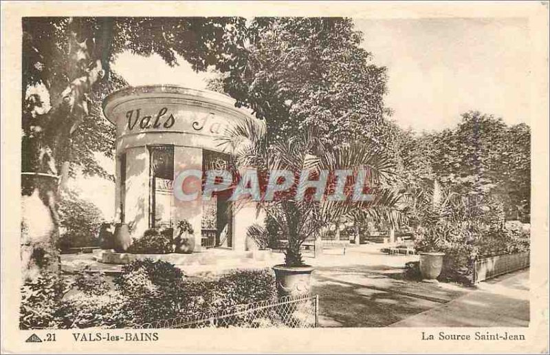 Old Postcard Vals les Bains source saint jean