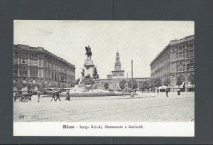 Post Card Ca 1912 Milan Italy Monument Garibaldi Greatest General Of Modern Time