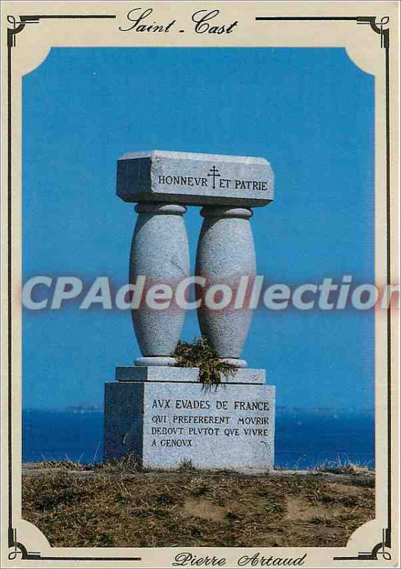 Postcard Moderne Saint Cast (North Cotes) Monument dedicated to Evades of France