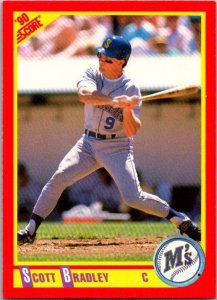 1990 Score Baseball Card Scott Bradley Seattle Mariners sk2669