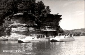 RPPC Wisconsin Dells Land and Water Dells Tours Boats Postcard Y18