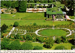 Butchart Gardens Victoria BC Birdseye Vancouver Island UNUSED Postcard F58