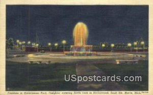 Fountain in Government Park in Sault Ste Marie, Michigan