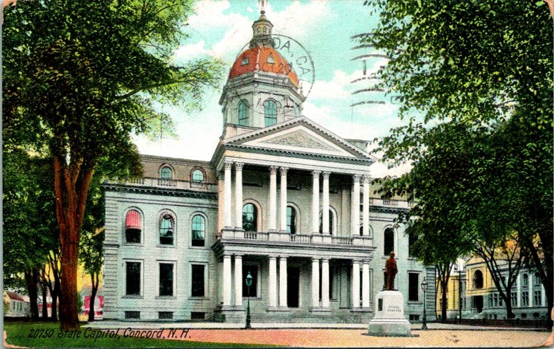 Concord NH State Capitol Postcard used 1900s/10s