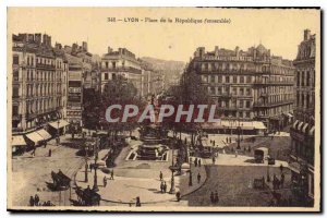 Old Postcard Lyon Place de la Republique (together)