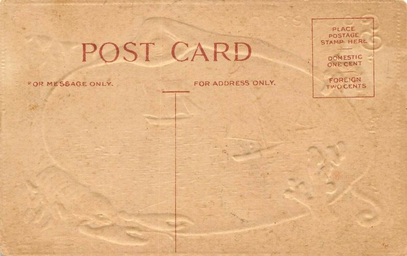 LP32  Old Orchard  Maine  Postcard Shell Border 