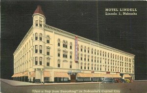 Lincoln Nebraska Hotel Lindell Teich roadside automobiles Postcard 21-5685