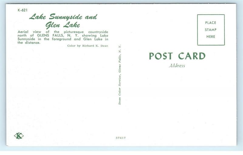 Lake Sunnyside Glen Lake Glen Falls NY Vintage Postcard D95