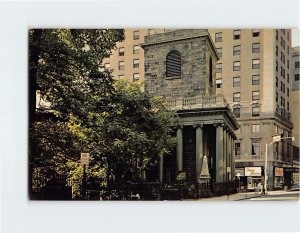 Postcard King's Chapel In Historic Boston, Massachusetts