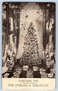 1941 Cleveland Ohio Postcard Christmas Tree The Sterling Welch Co. Euclid Avenue