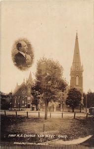 E53/ Van Wert Ohio Real Photo RPPC Postcard c1910 First M.E. Church