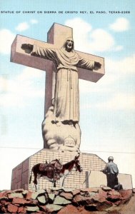 Texas El Paso Statue Of Christ On Sierra De Cristo Rey