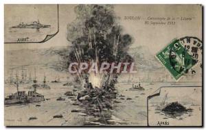 Old Postcard Boat War Toulon Catastrophe of Freedom