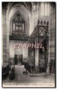 Old Postcard Basilica of Our Lady of the Thorn I jube the well and organs