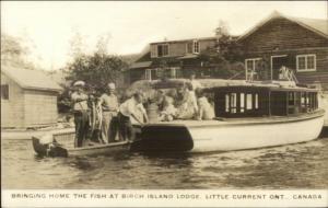 Little Current Ontario Birch Island Lodge Fishing Catch Boats Outboard Motor