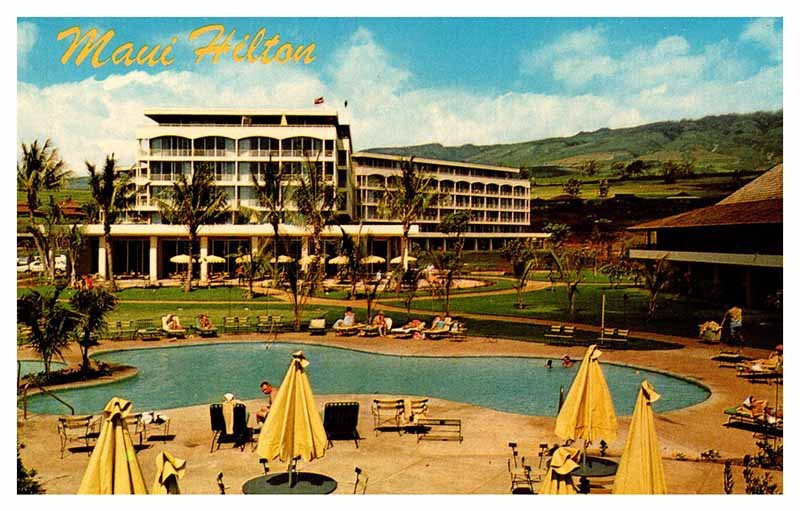 Postcard SWIMMING POOL SCENE Island Of Maui Hawaii HI AQ1526