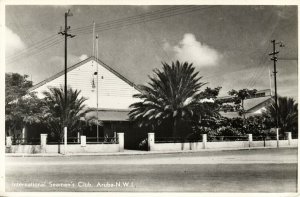 aruba, N.W.I., SAN NICHOLAS, International Seamen's Club (1950s) RPPC Postcard