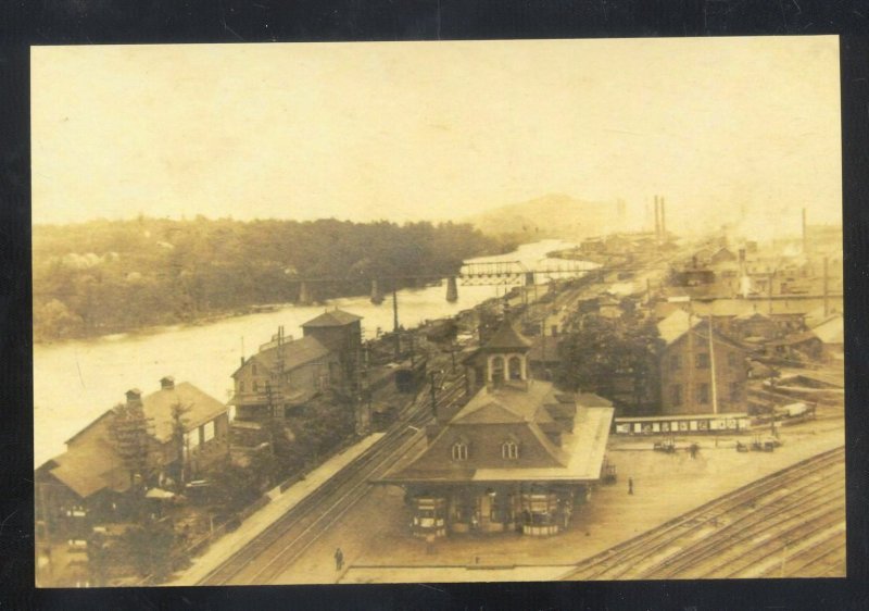 Foto real del Sur Belén Pennsylvania Railroad Depot tren postal copia 