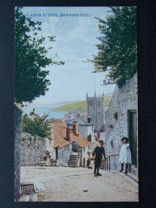 Cornwall ST. IVES Barnoon Hill CHILDREN AT PLAY - Old Postcard by Photochrom