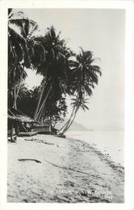 RPPC Postcard Beach Scene in New Guinea no.2 Very Thin Paper Probably WWII