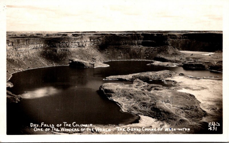 Washington Grand Coulee Dam Dry Falls Of The Columbia River Real Photo