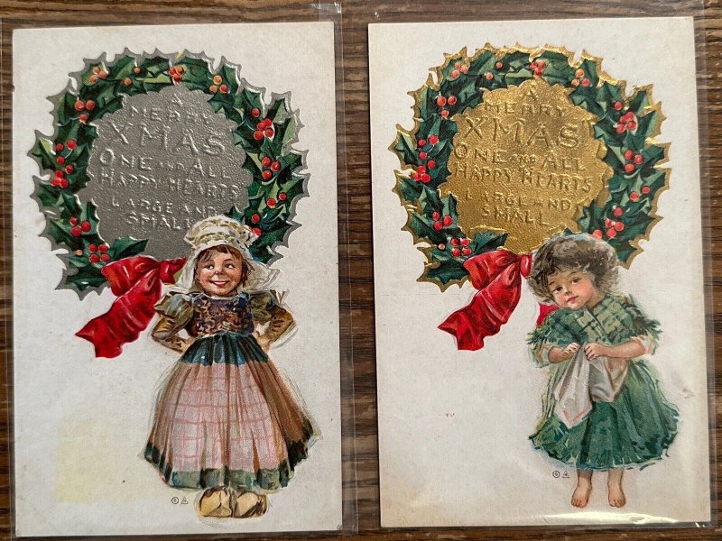 Lot of Antique Postcards Early 1900s Vintage Embossed Christmas Brundage