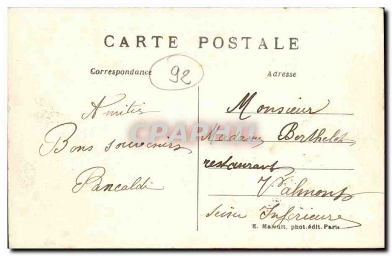 Old Postcard Clichy Gardens Place des Fetes