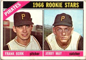 1967 Topps Baseball Card '66 Pirates Rookie Stars Frank Borg Jerry May s...