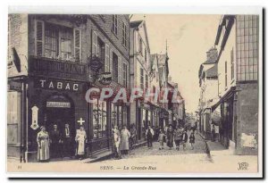 Sens Old Postcard The main street (very animated Bookstore plate Tobacco)