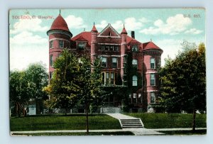 Circa 1910 Hospital in Toledo, Ohio Unused German Vintage Postcard P23 