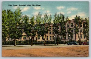 Miles City Montana~Holy Rosary Hospital Exterior~Tichnor Vintage Linen Postcard