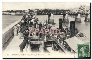 Old Postcard The Arrival of Royan Bordeaux Boat