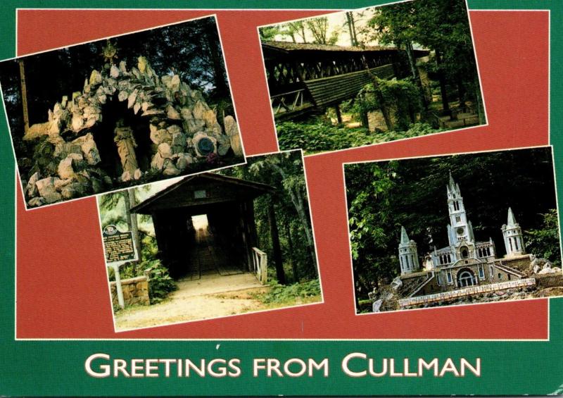 Alabama Cullman Greetings Showing Covered Bridges & Ave Maria Grotto