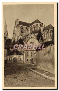 Old Postcard Auxerre Yonne Abbaye Saint Germain and Old Home Place Courbet