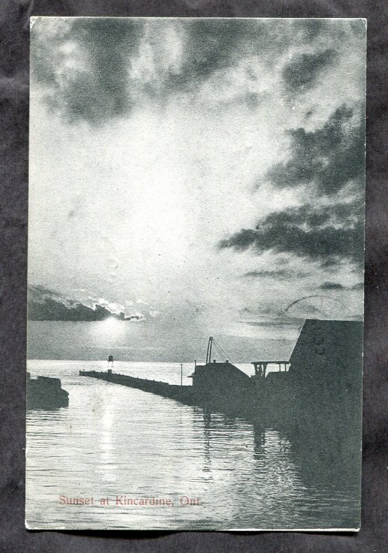dc460 - KINKARDINE Ontario 1907 Sunset on Lake Huron
