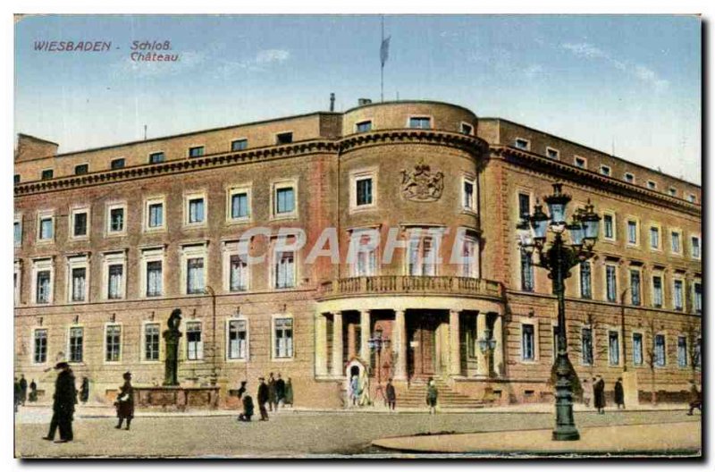 Old Postcard Wiesbaden Schloss Chateau