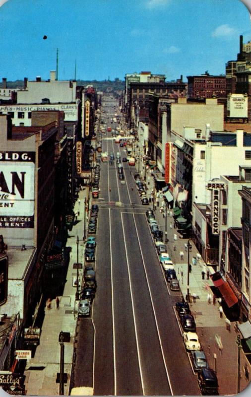 New York Syracuse Downtown Looking Down From Chimes Building 1956