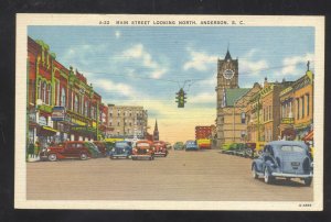 ANDERSON SOUTH CAROLINA SC DOWNTOWN MAIN STREET SCENE VINTAGE POSTCARD