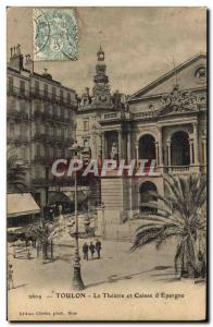 Old Postcard Bank Toulon theater and Caisse d & # 39Epargne