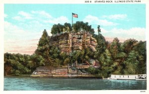 Vintage Postcard 1920's Starved Rock La Salle County Illinois State Park IL