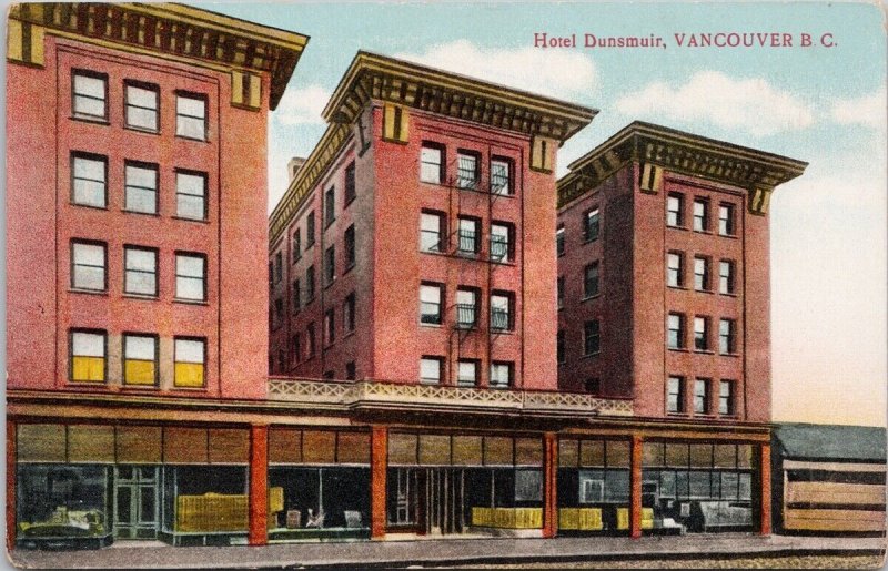 Hotel Dunsmuir Vancouver BC British Columbia Unused Postcard H29