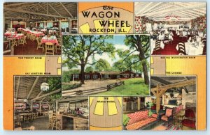 The Wagon Wheel Restaurant Rockton IL Illinois Postcard (Z36)